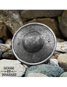 Rund medieval skjold i stål med antik finish