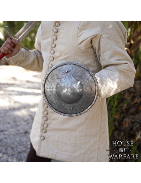 Broquel medieval redondo en acero,... Broquel medieval redondo en acero,...