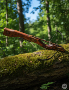 Middeleeuwse kruisboog met hertenkop, 60 cm.