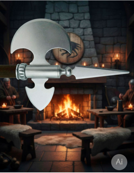 Hacha medieval rústica, 61 cms.