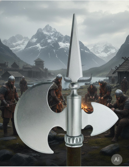 Hacha medieval rústica, 61 cms.