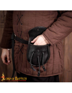 Mittelalterliche Ledertasche mit geflochtenen Quasten in... 2