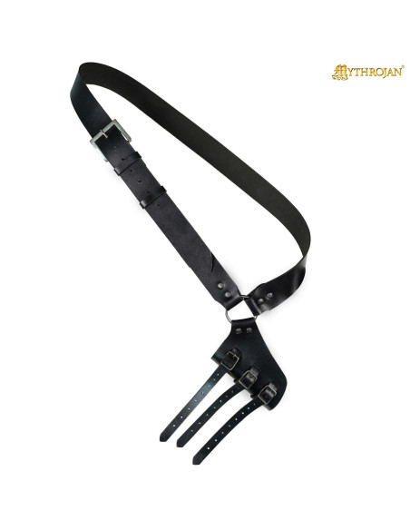 Tahalí medieval en cuero negro para...