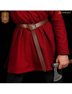 Vikingeraal van leer met gesp, kleur bruin 2