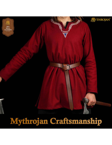 Cinturón vikingo en cuero con...