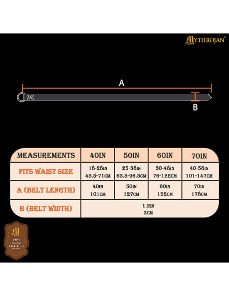 Vikingebælte i læder med spænde, brun
