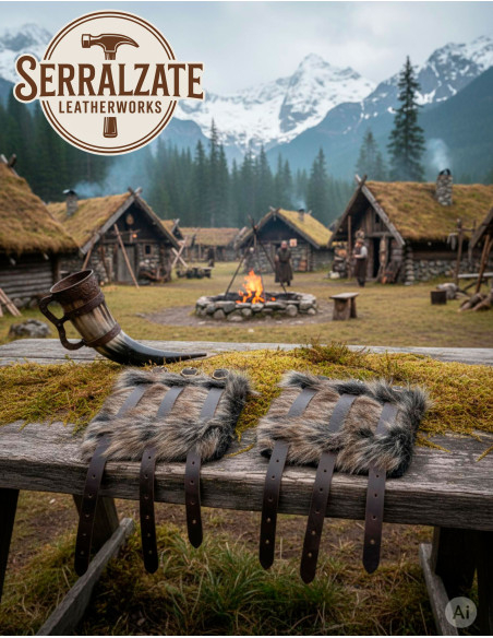 Brazaletes vikingos Hastein con pelo...