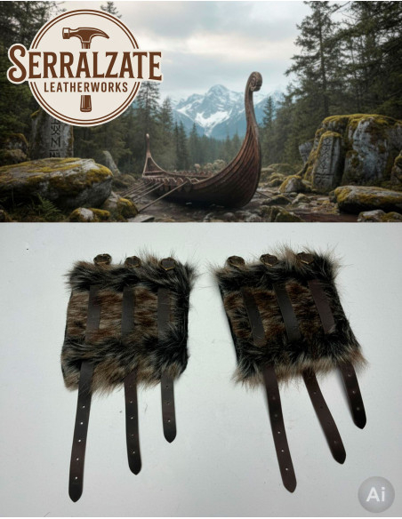 Brazaletes vikingos Hastein con pelo...