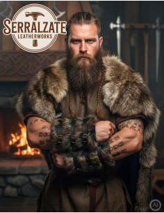 Vikinger Hastein Armreifen mit Haar und Leder 2