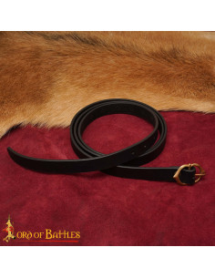 Cinturón medieval en cuero con hebilla de bronce 2