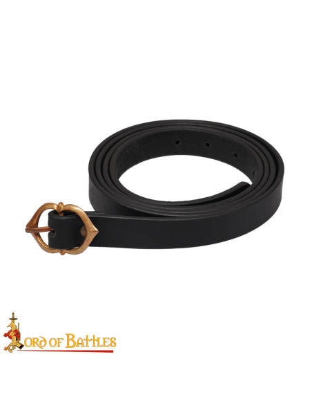 Middeleeuwse leren riem met bronzen gesp