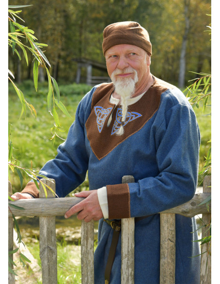 Autentisk Vikingehue i Brun Uld med...