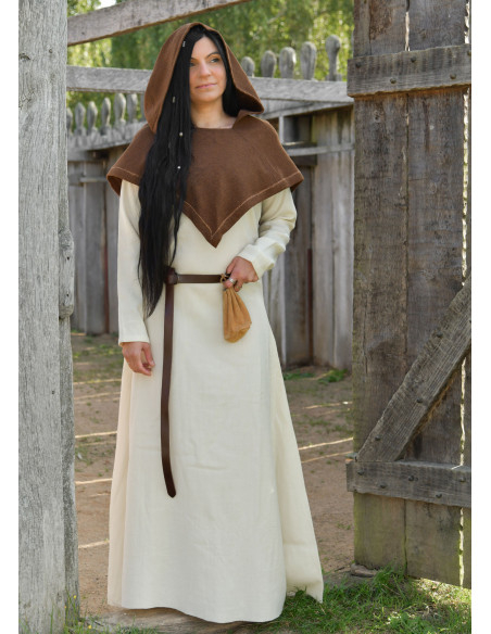 Capucha Medieval Lana Marrón...