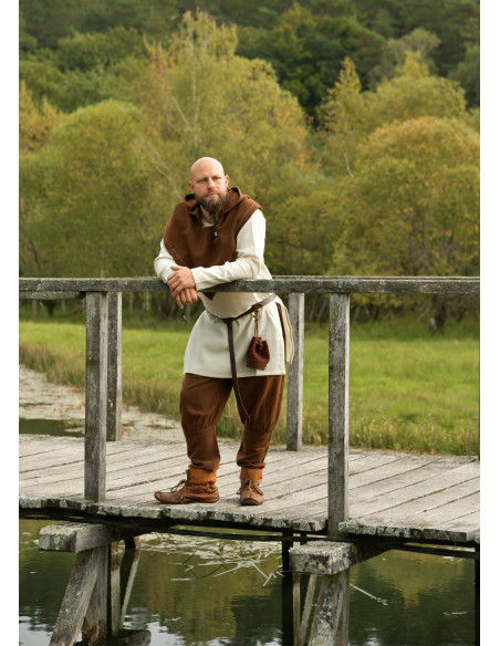 Túnica vikinga Bjane de lana natural,...