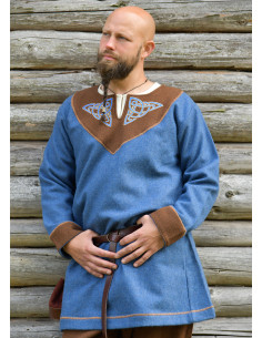Viking Tuniek Esben van Blauwe Wollen met Keltische... 2