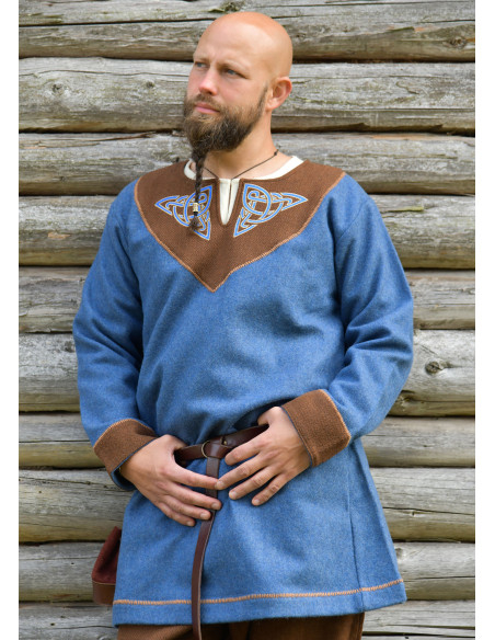 Vikinger Esben Woll-Tunika in Blau...