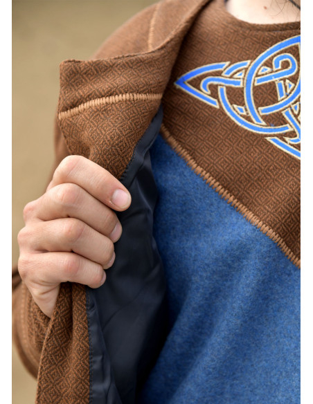 Autentisk Vikinge Kappe i Brun Uld...