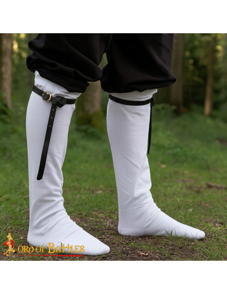 Middeleeuwse zwarte leren jarretels...