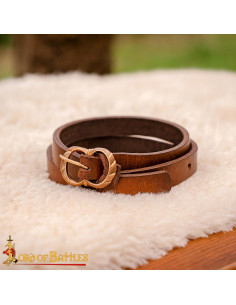 Middelalderlige brune læder støttestropper til bukser 2