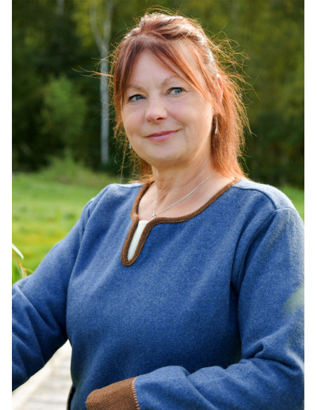 Vikingekjole Lykka Uld Blå Brune...