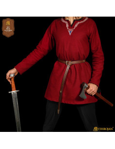 Vikingebælte i brunt læder med messingbeslag 2