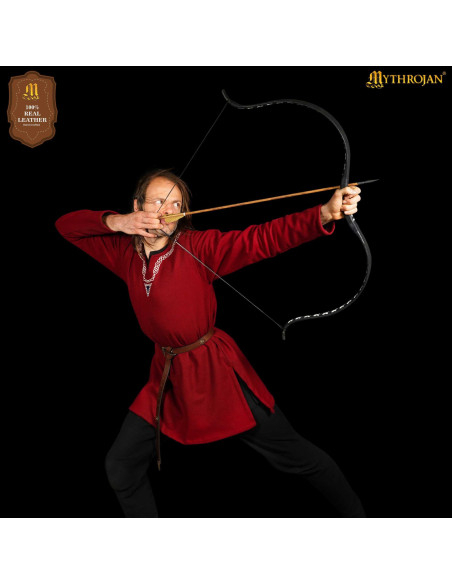 Vikingebælte i brunt læder med...