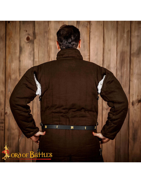 Cinturón medieval cuero negro adornos...