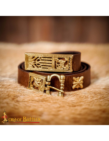 Mittelalterlicher Gürtel aus braunem...