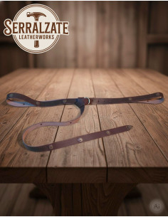 Cinturón medieval largo modelo Julienne, marrón oscuro