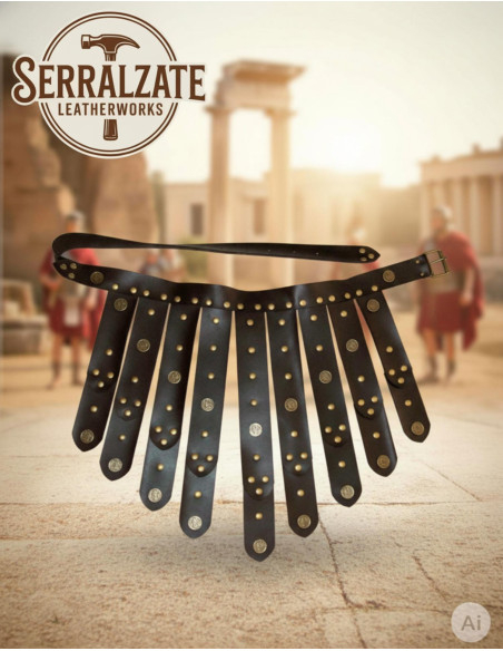 Romaans militair riem in donkerbruin...