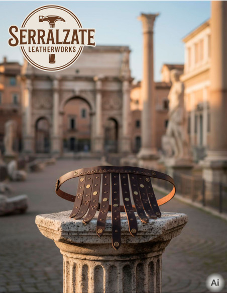 Cinturón legionario romano de piel,...