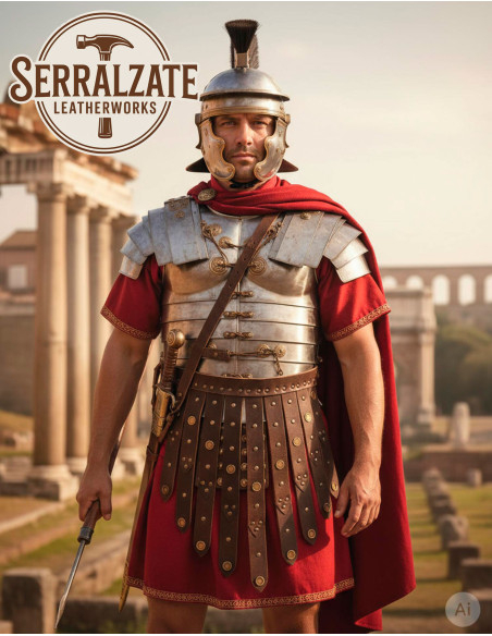 Cinturón legionario romano de piel,...