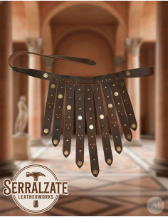Cinturón legionario romano de piel, marrón oscuro