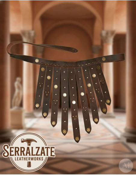 Romersk legionærbælte i mørkebrunt læder