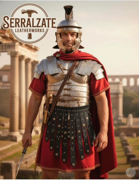 Cinturón legionario romano de piel,...