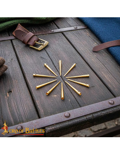 Sæt med 10 middelalderlige messingstoppe til snore 2