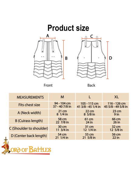 Coraza medieval en acero modelo...