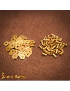 Set mit 50 runden Messing-Schnappen mit Pilzkopf und...