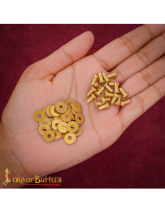 Set van 50 ronde messing klinknagels met schijven 2