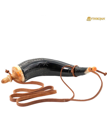 Echte schwarze Hornpulverflasche mit...