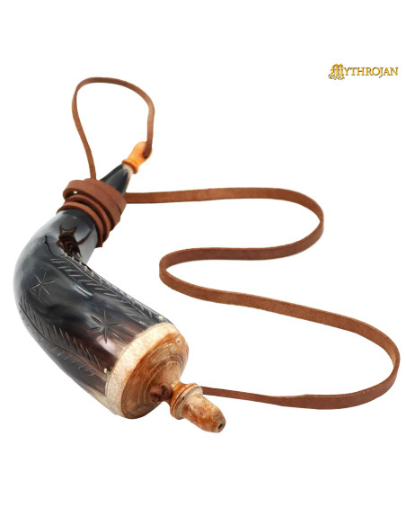 Echte schwarze Hornpulverflasche mit...