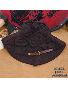 Pudset middelalder halskrave med rem, brun