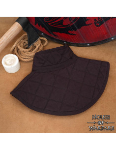 Pudset middelalder halskrave med rem, brun 2