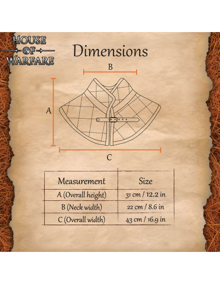 Polstret middelalder halskrave med...