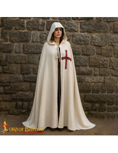 Capa medieval Cruzado Teutónico siglo XIII, color natural