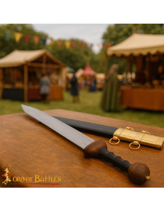 Gladius Romana decorativa detalles en latón, con vaina