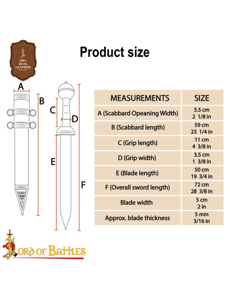 Dekorativ Romersk Gladius med...