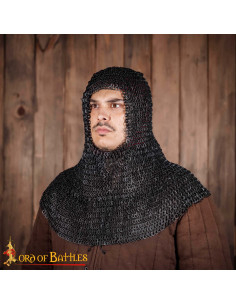 Pisker ringbrynje i sorthærdet stål, flade og nittede... 2