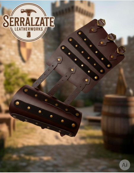 Verstellbare, braune LARP-Armbänder...