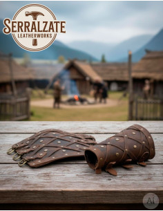 Viking Armbanden Gemaakt van Echt Leer met Ruitenpatroon,... 2